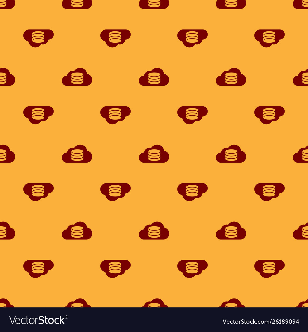 Red cloud database icon isolated seamless pattern vector image Red cloud database icon isolated seamless pattern