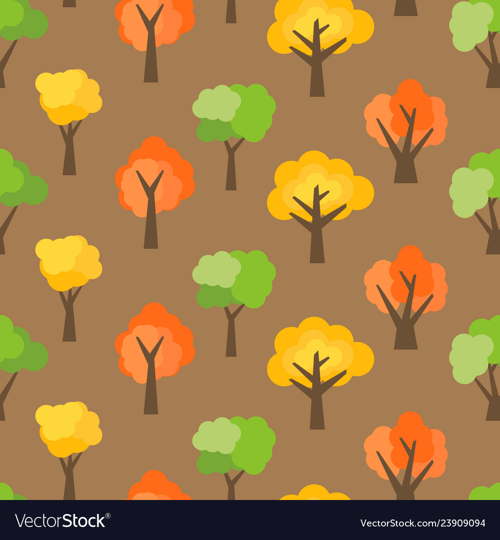 Seamless pattern from autumn trees vector image Seamless pattern from autumn trees