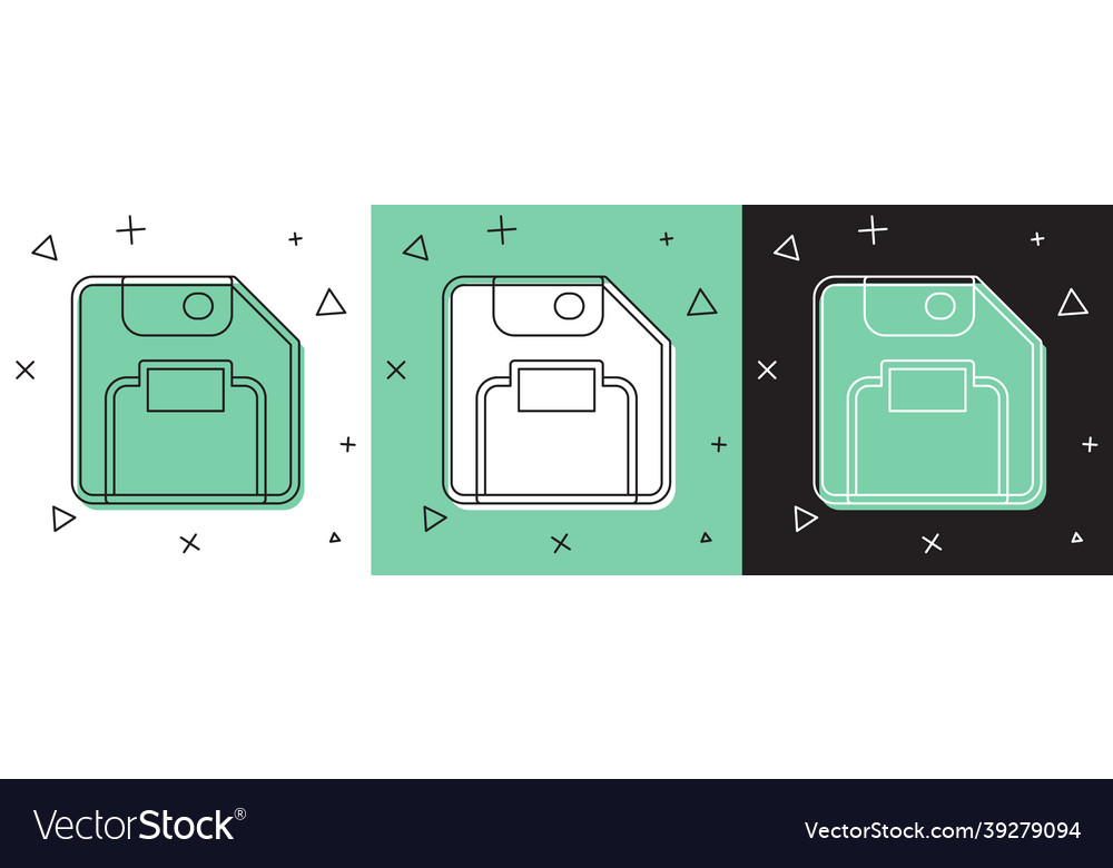 Setzen Sie Diskette für Computerdatenspeichersymbol vector image Setzen Sie Diskette für Computerdatenspeichersymbol
