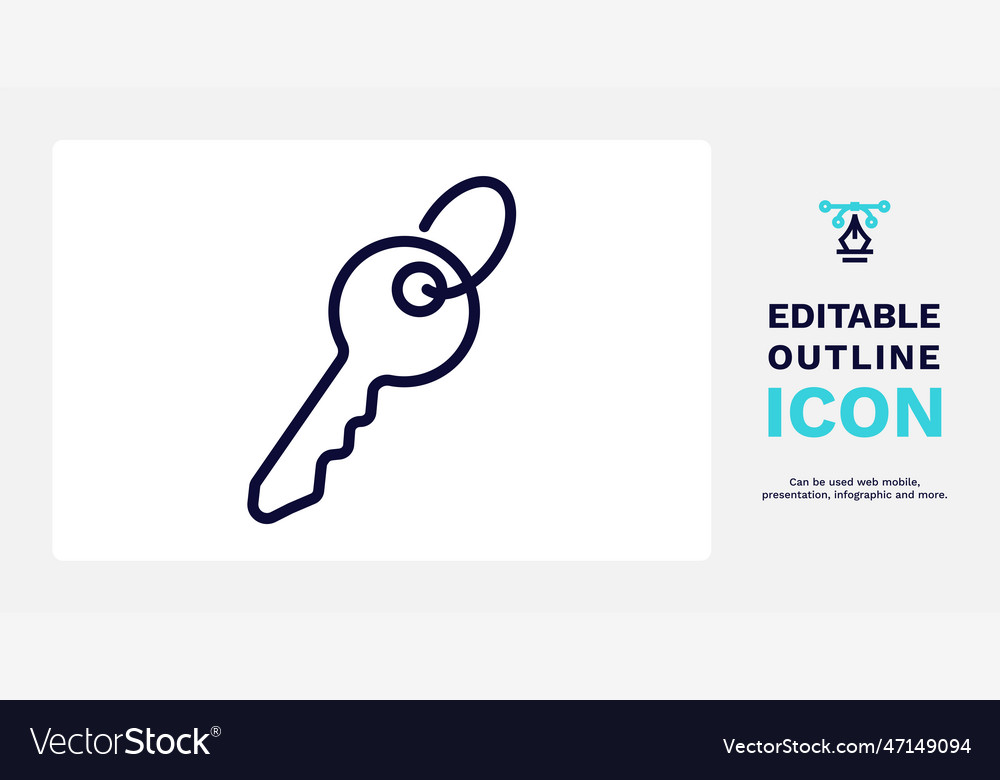 Tiny key icon thin line from tools