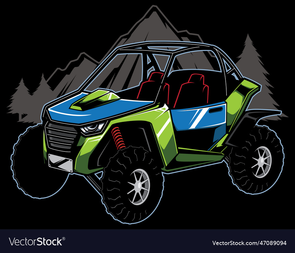 Utv side by side mascot Royalty Free Vector Image
