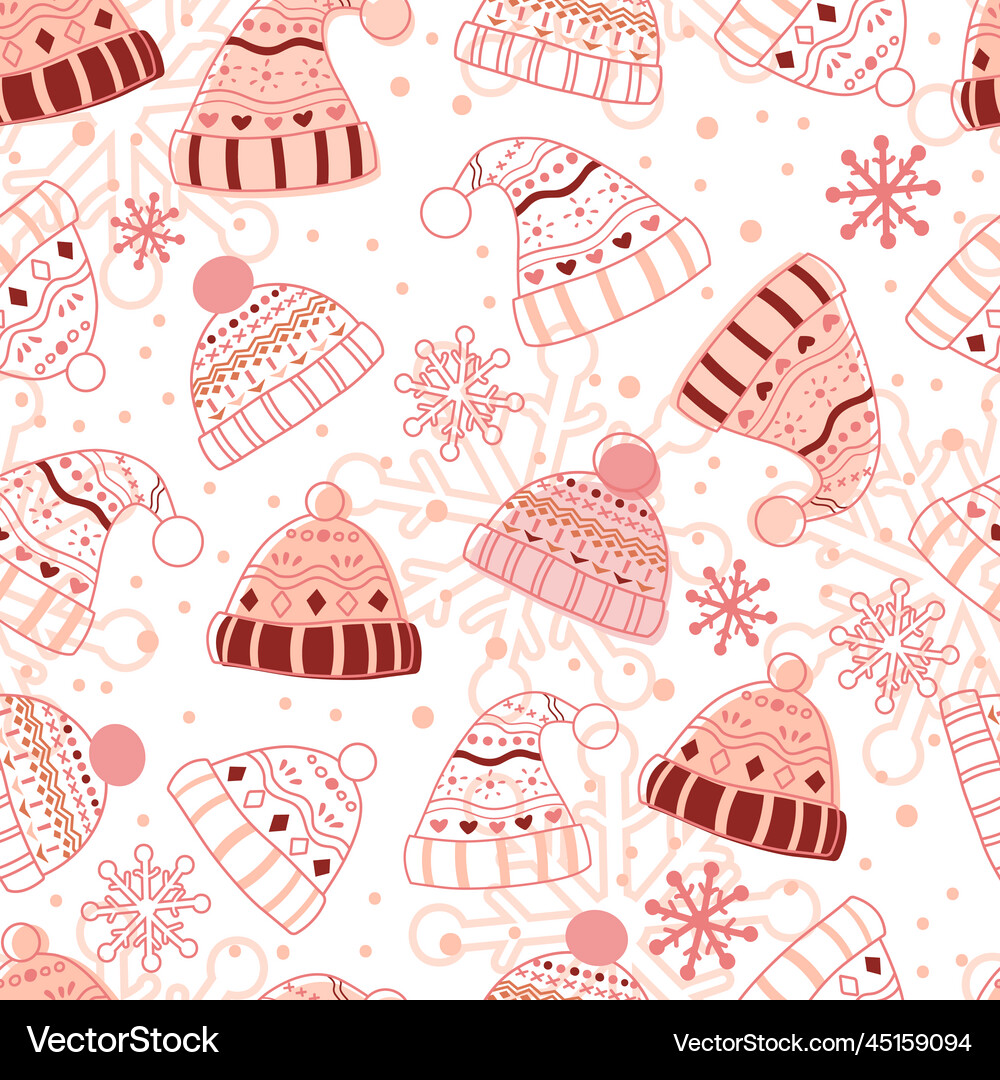 Winter and christmas themed seamless pattern Vector Image