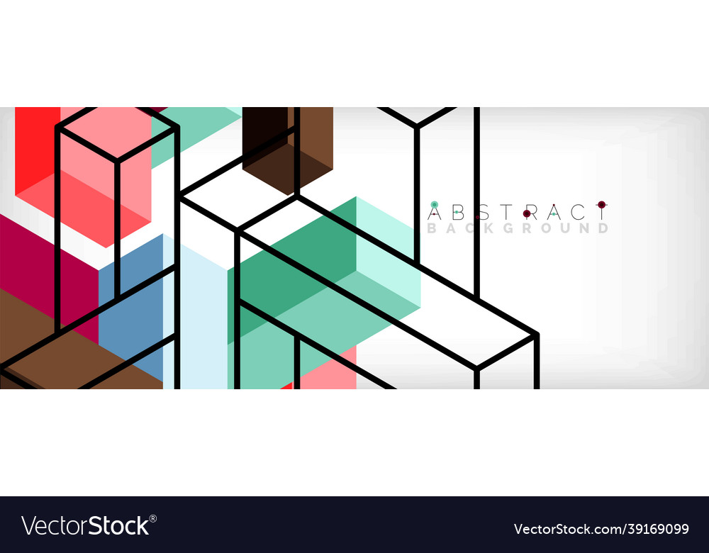 Abstract background 3d cubes cubic elements vector image Abstract background 3d cubes cubic elements