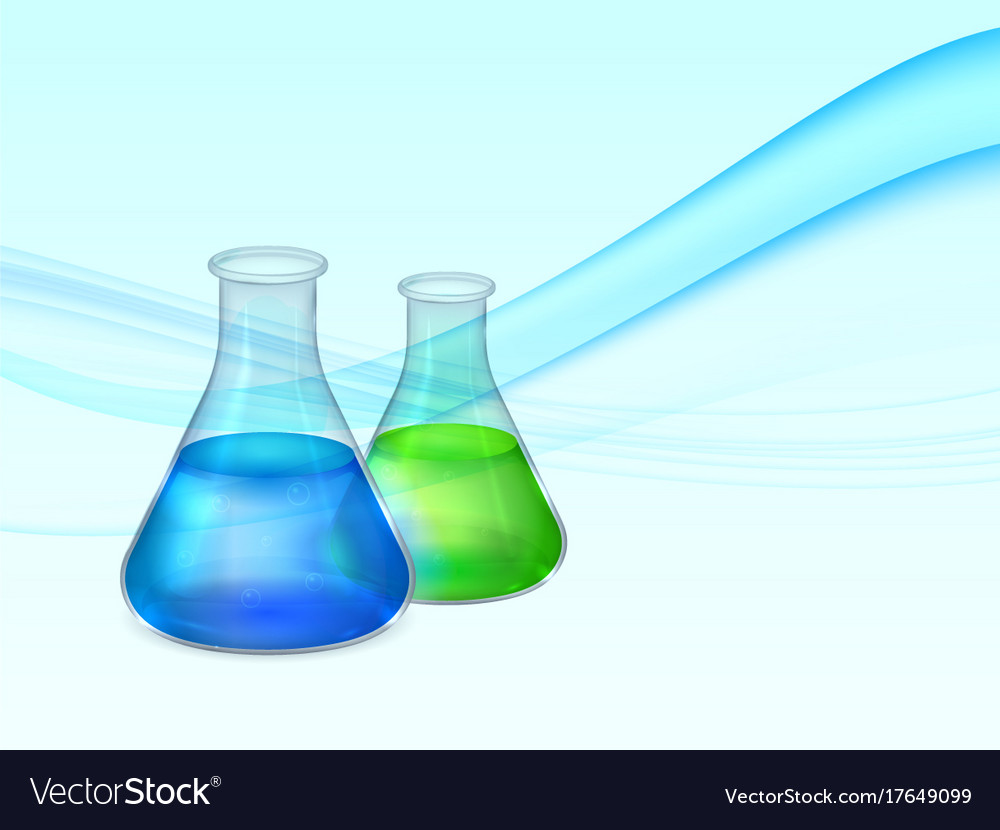 Abstract background with lab flasks