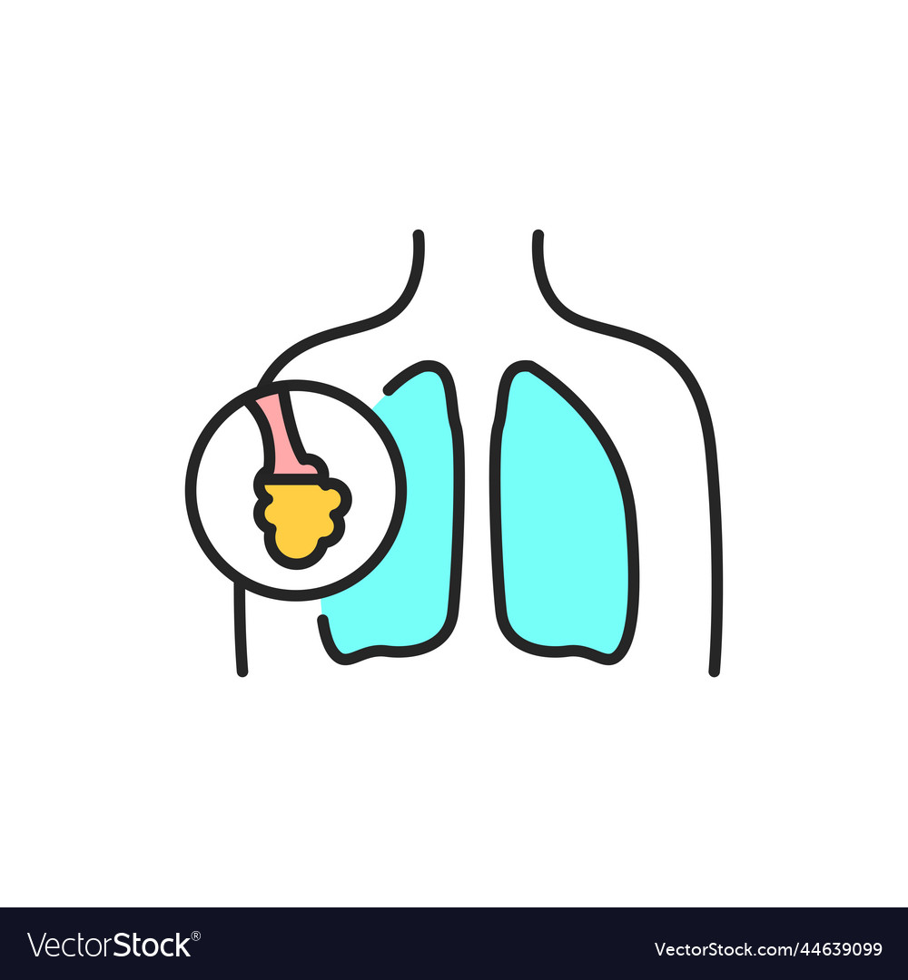 Ards lungs line color icon sign for web page