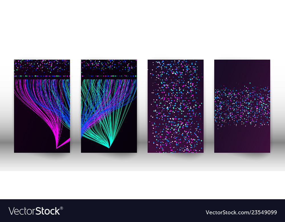 Big data visualization network cover set vector image Big data visualization network cover set