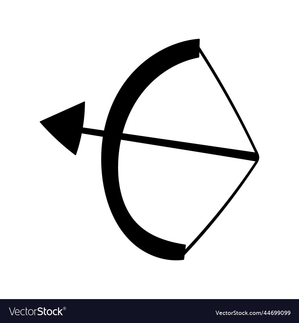 Bow and arrow silhouette Royalty Free Vector Image