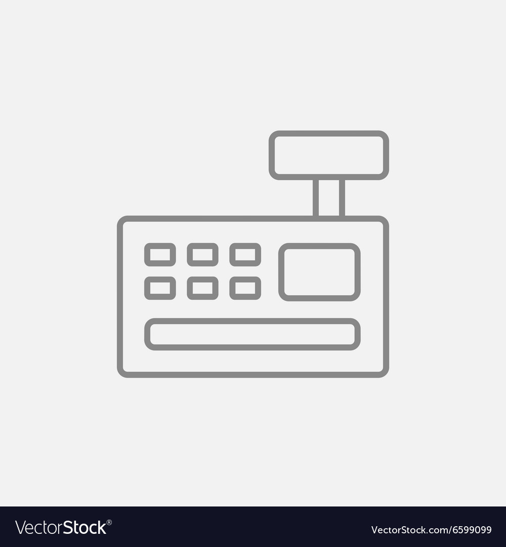 Cash register machine line icon