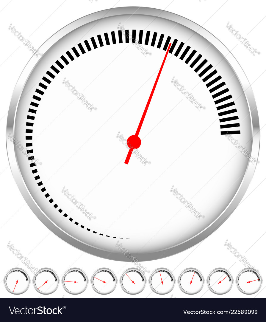 Circular dial gauge template with increments vector image Circular dial gauge template with increments