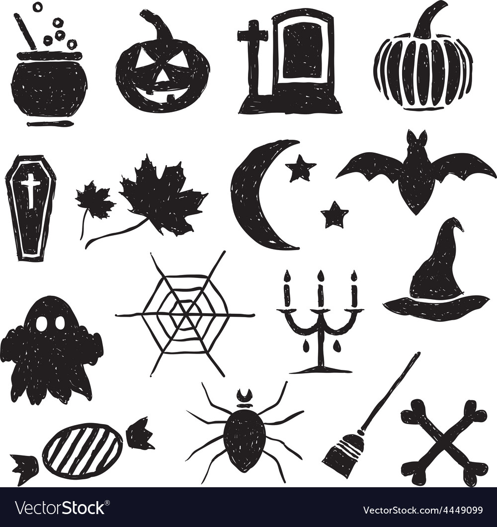 Doodle halloween images Royalty Free Vector Image