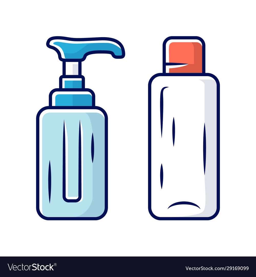 Empty reusable containers color icon shampoo