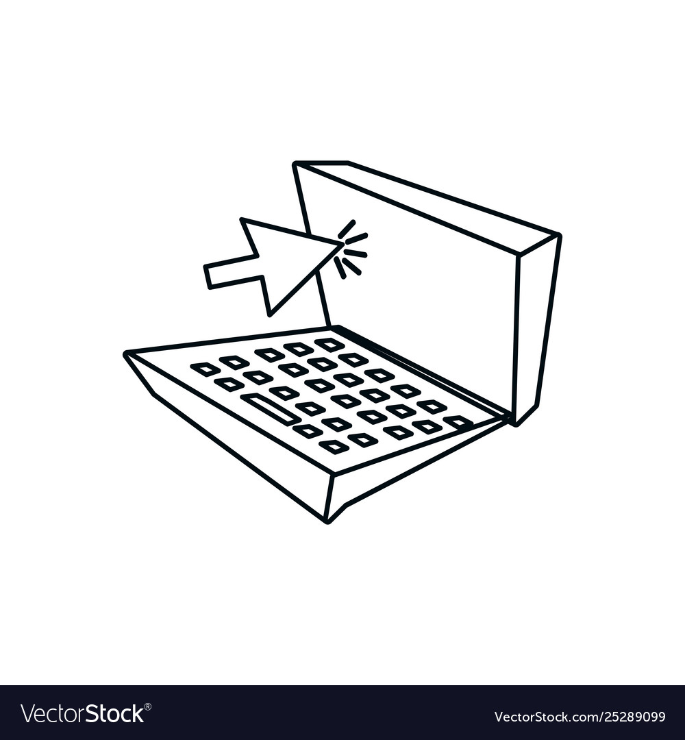 Laptop computer device with cursor arrow