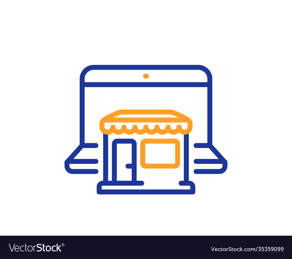 Marketplace line icon online shop sign Royalty Free Vector