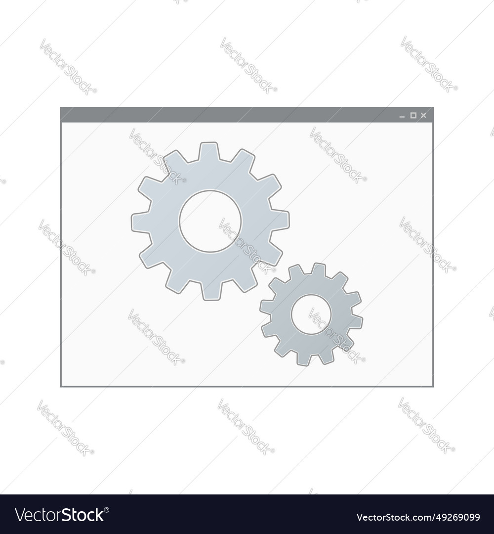 Mockup des Computerprogrammfensters mit Getrieben