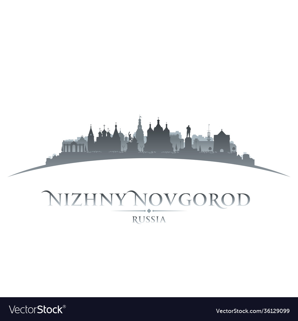 Nizhny novrogod russia city silhouette white Vector Image