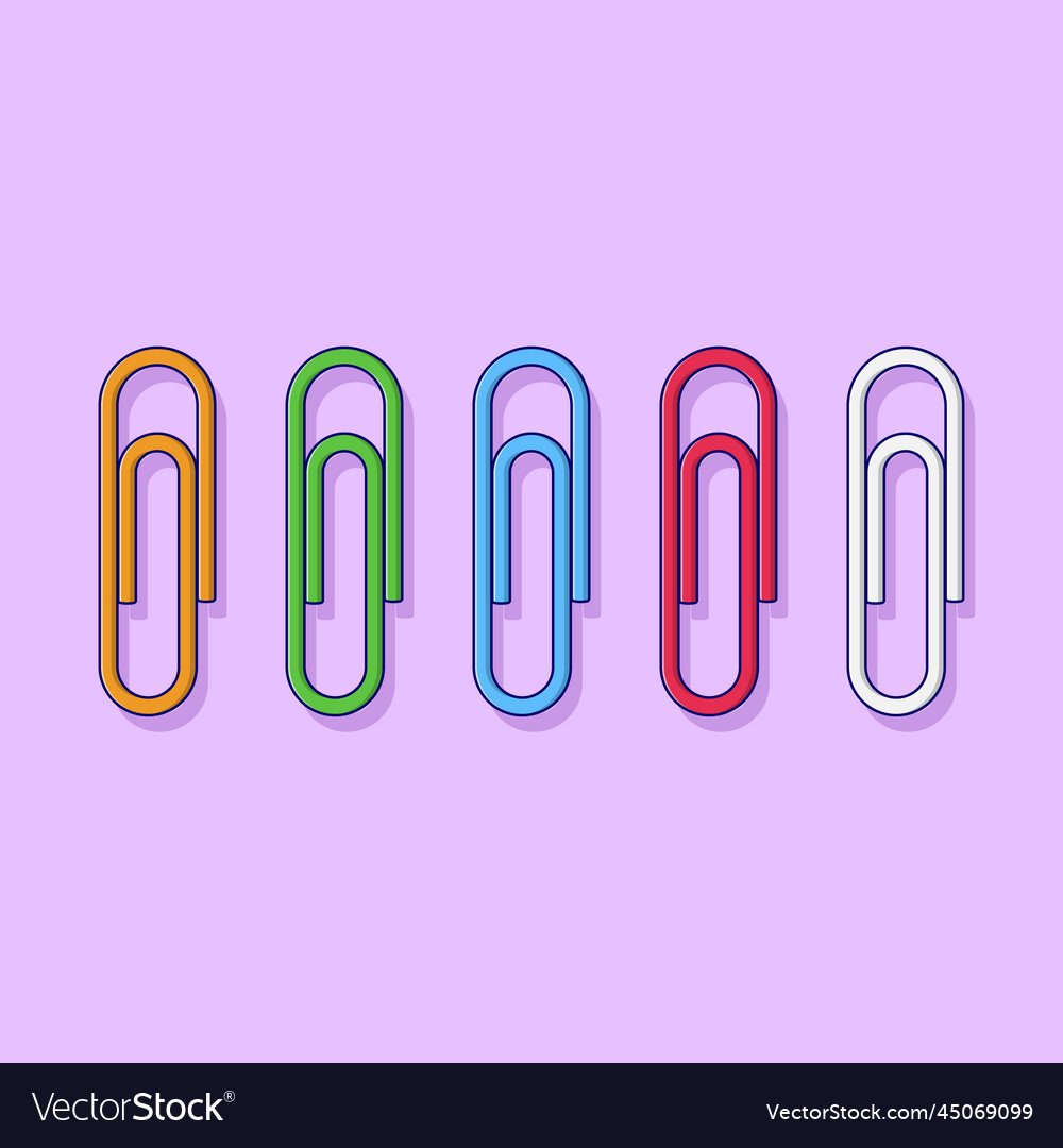 Paper clip icon with outline for design element