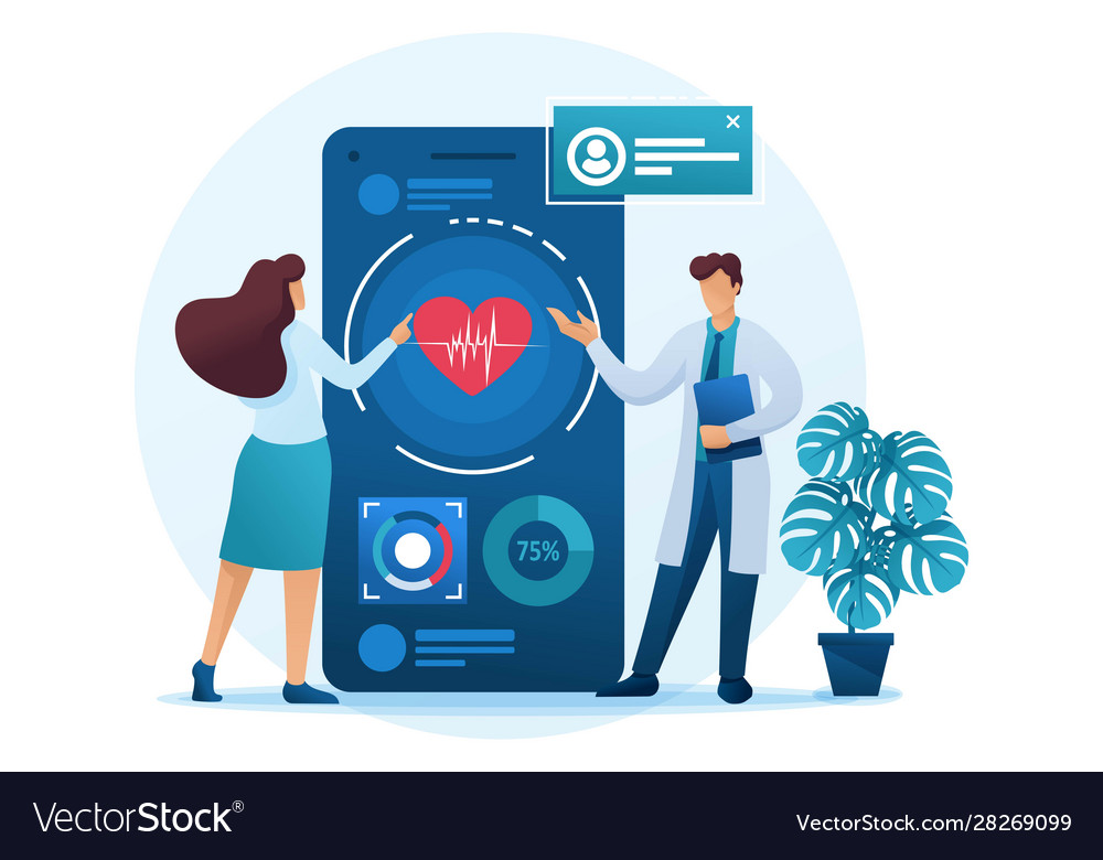 Using app to maintain health flat 2d