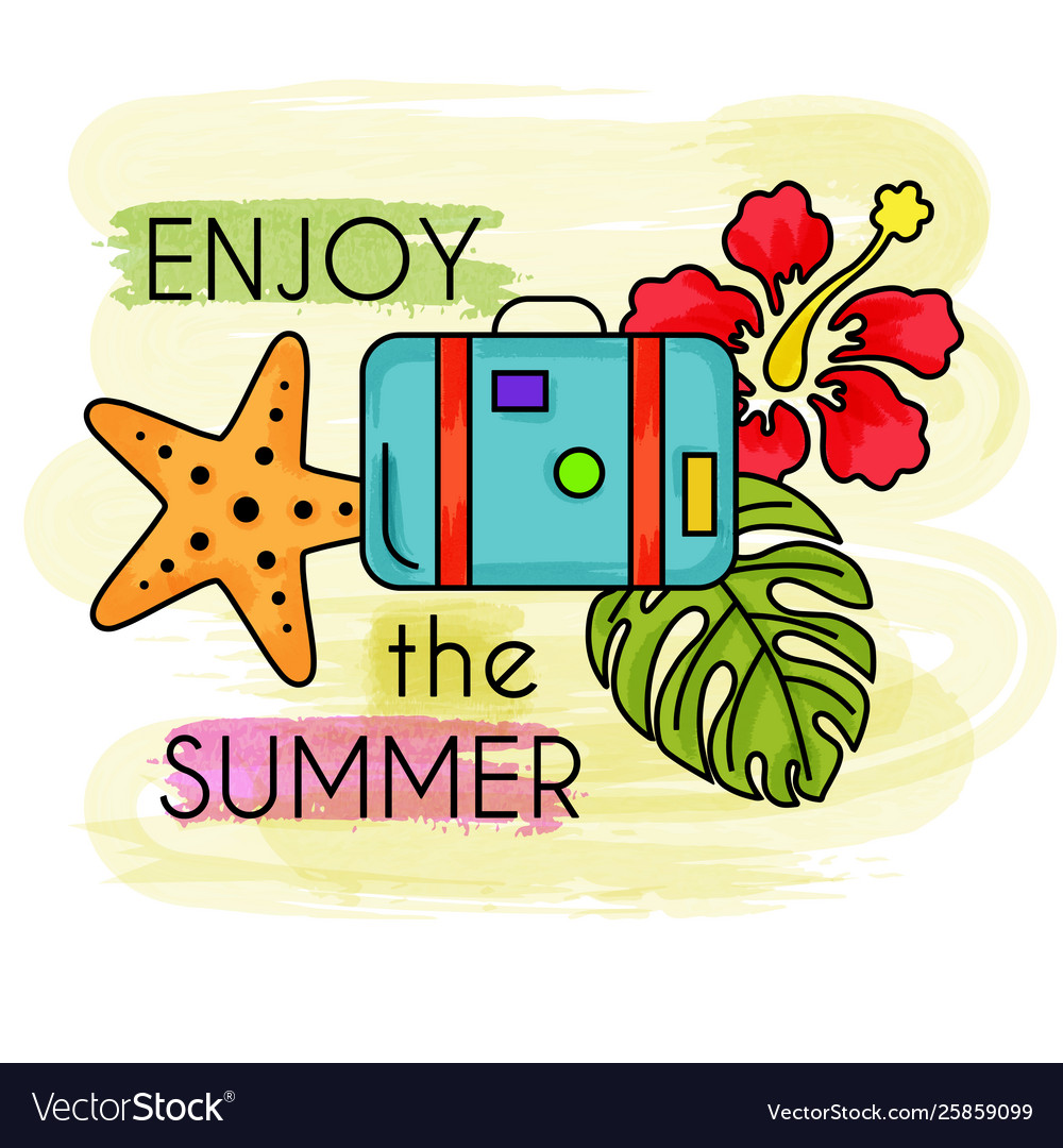 Watercolor summer holiday poster summer banner Vector Image