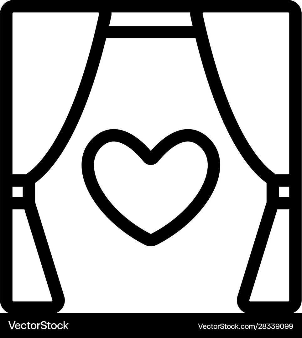 Wedding decoration icon isolated contour Vector Image