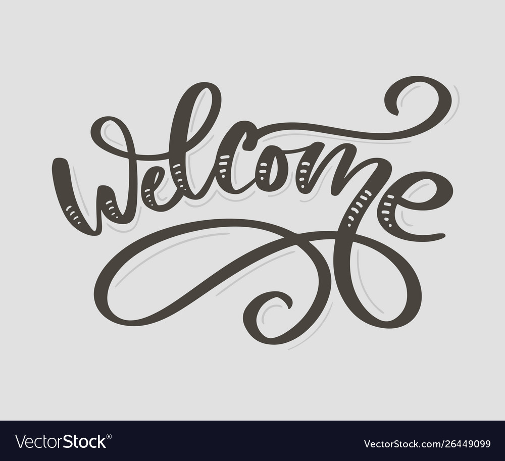 Welcome Brush Lettering For Decoration Or Banner Vector Image