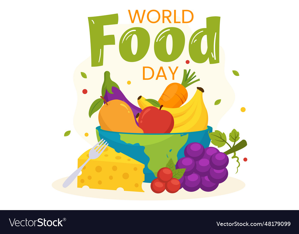 World food day on 16 october with various foods