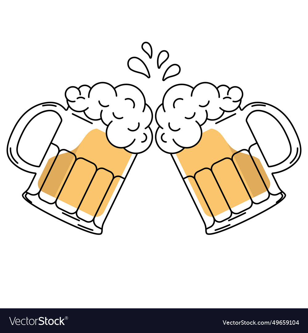 Beer glasses cheer icon Royalty Free Vector Image