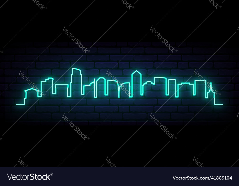 Blaue Neon Skyline von arlington virginia hell