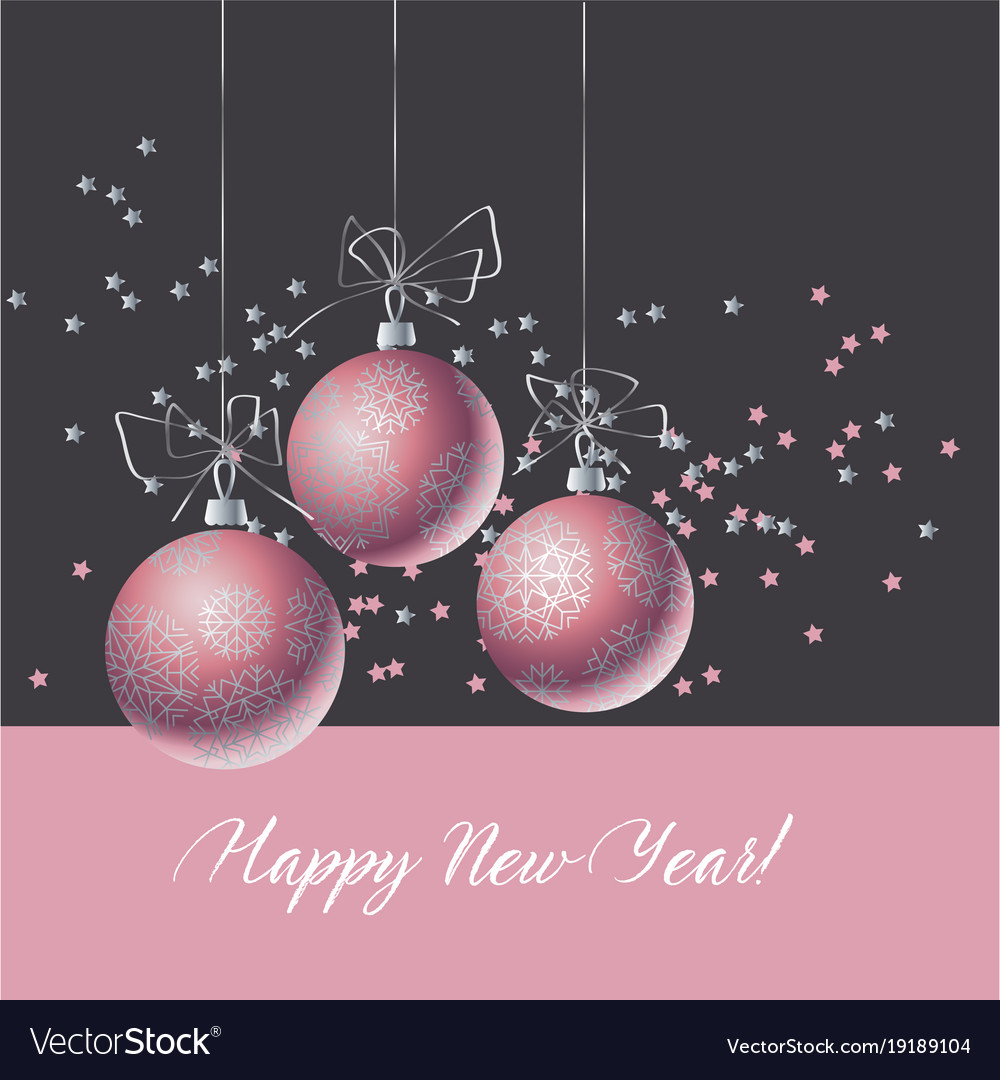 Christmas Decorative Bauble On Black Background Vector Image