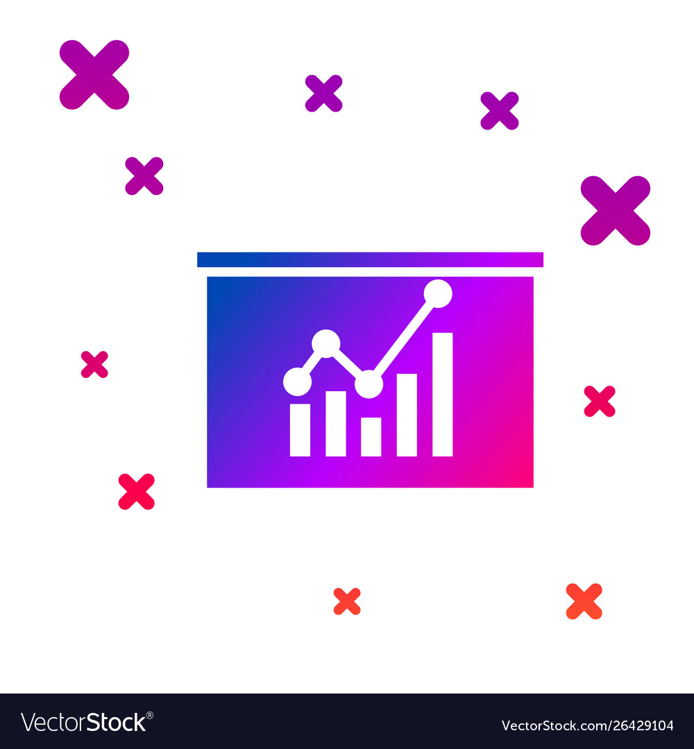 Color board with graph chart icon isolated vector image Color board with graph chart icon isolated