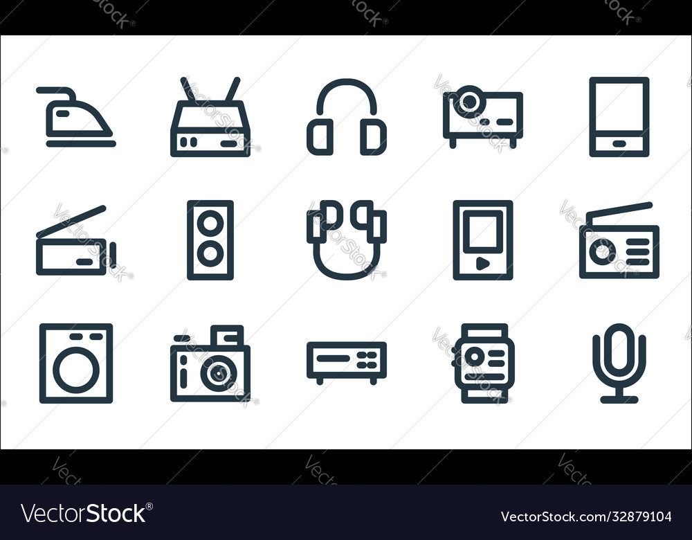 Electronics line icons linear set quality Vector Image Electronics line icons linear set quality