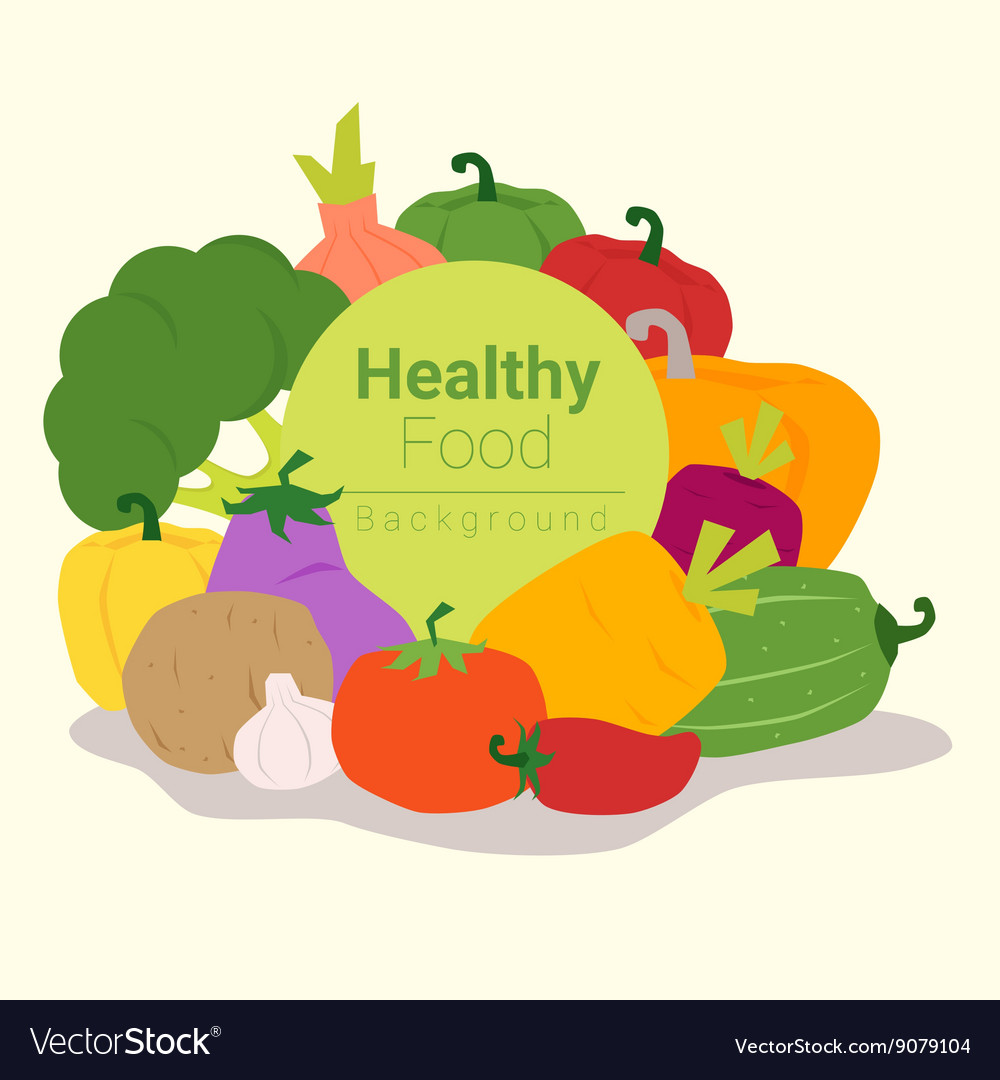 Healthy food background with vegetable 3 Vector Image