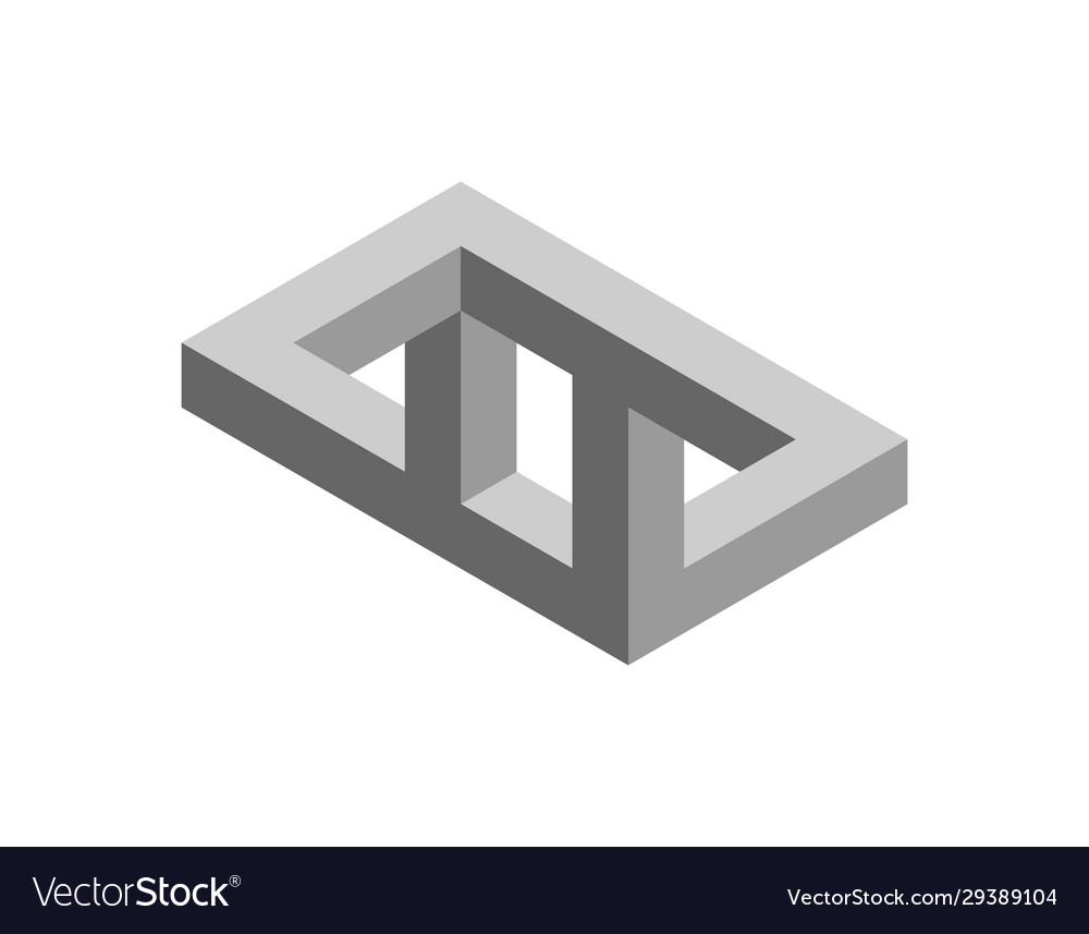 Impossible object isolated on white background 3d