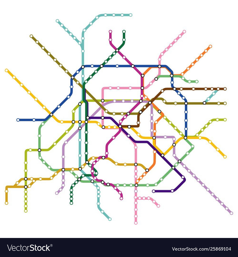 Map metro subway Royalty Free Vector Image - VectorStock