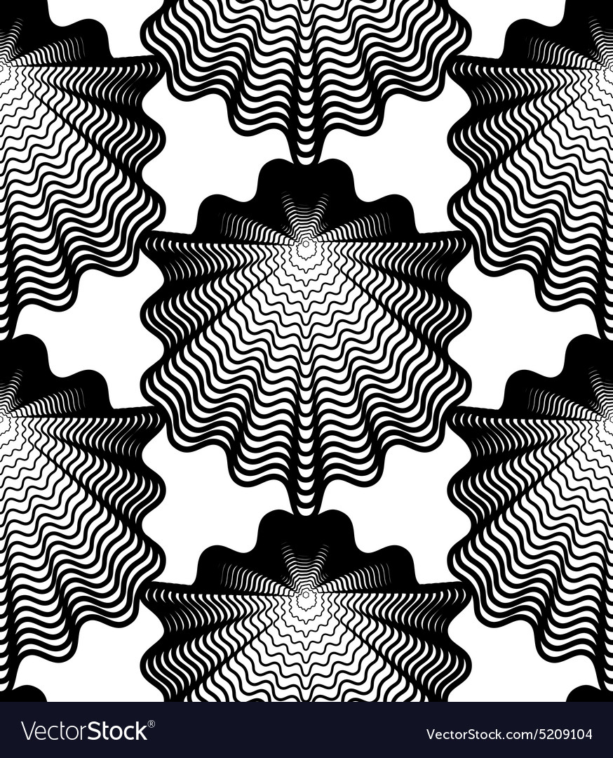 Monochrome stripy endless pattern art continuous