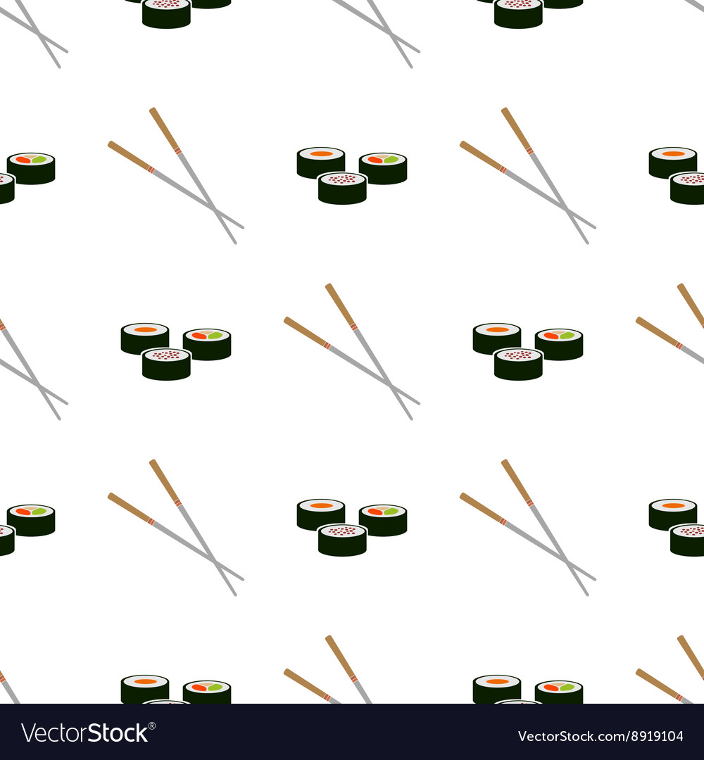 Seamless pattern with sushi icons