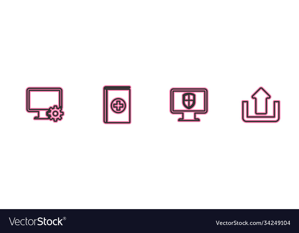 Set line computer monitor and gear shield