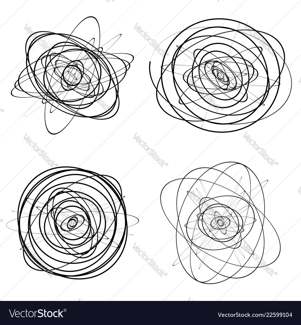 Set of dandom intersecting tangled circles