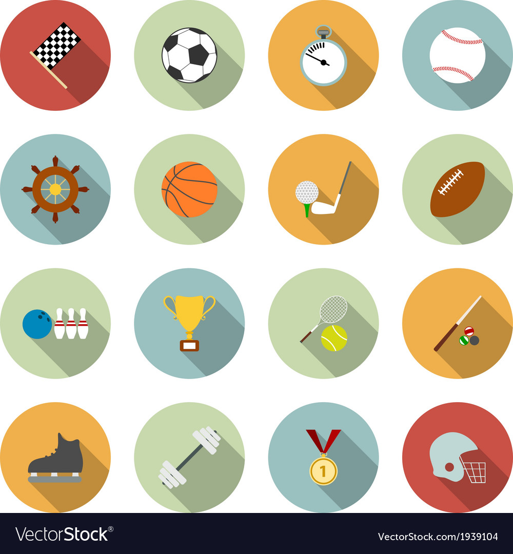 Set Of Sport Icons In Flat Design Royalty Free Vector Image