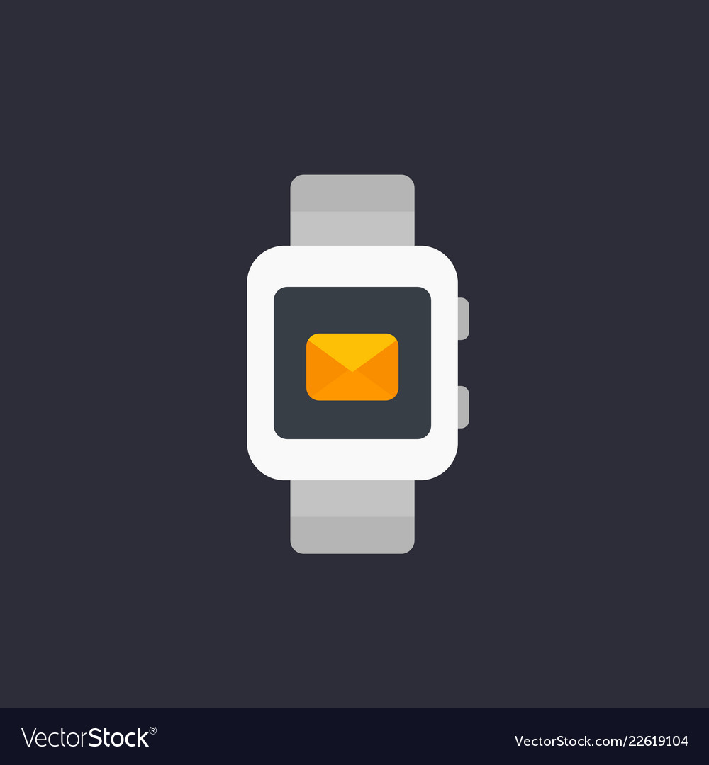 Smart watch with incoming message icon vector image Smart watch with incoming message icon
