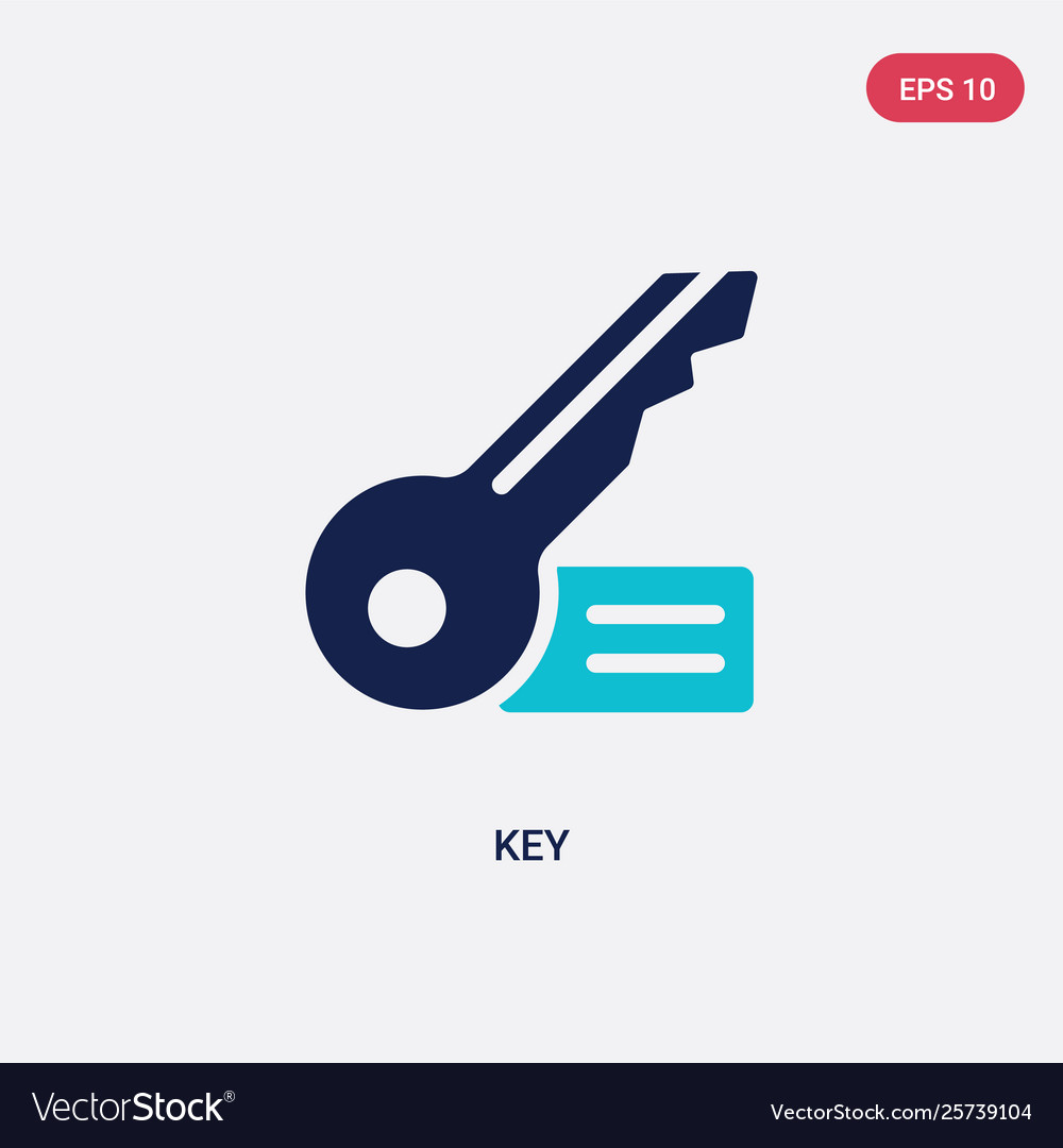 Two color key icon from gdpr concept isolated