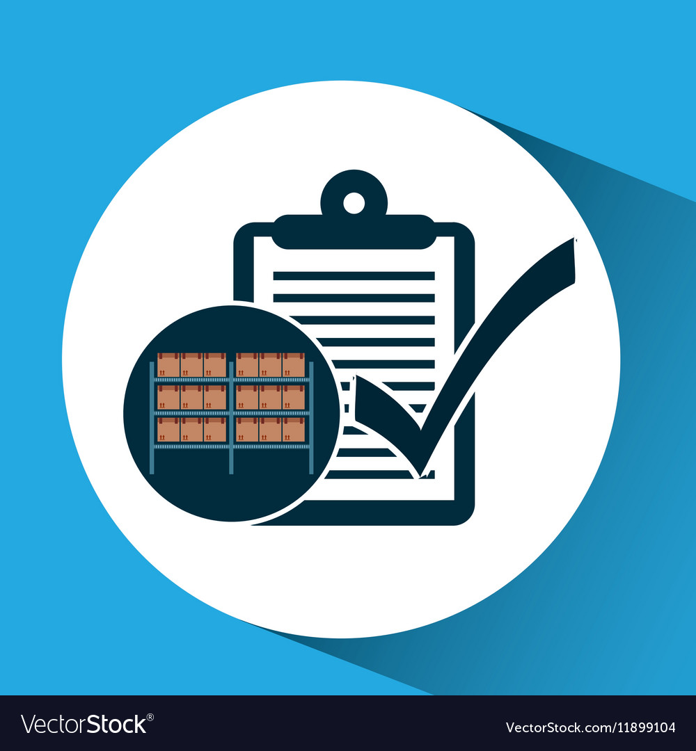 Warehouse box check list icon