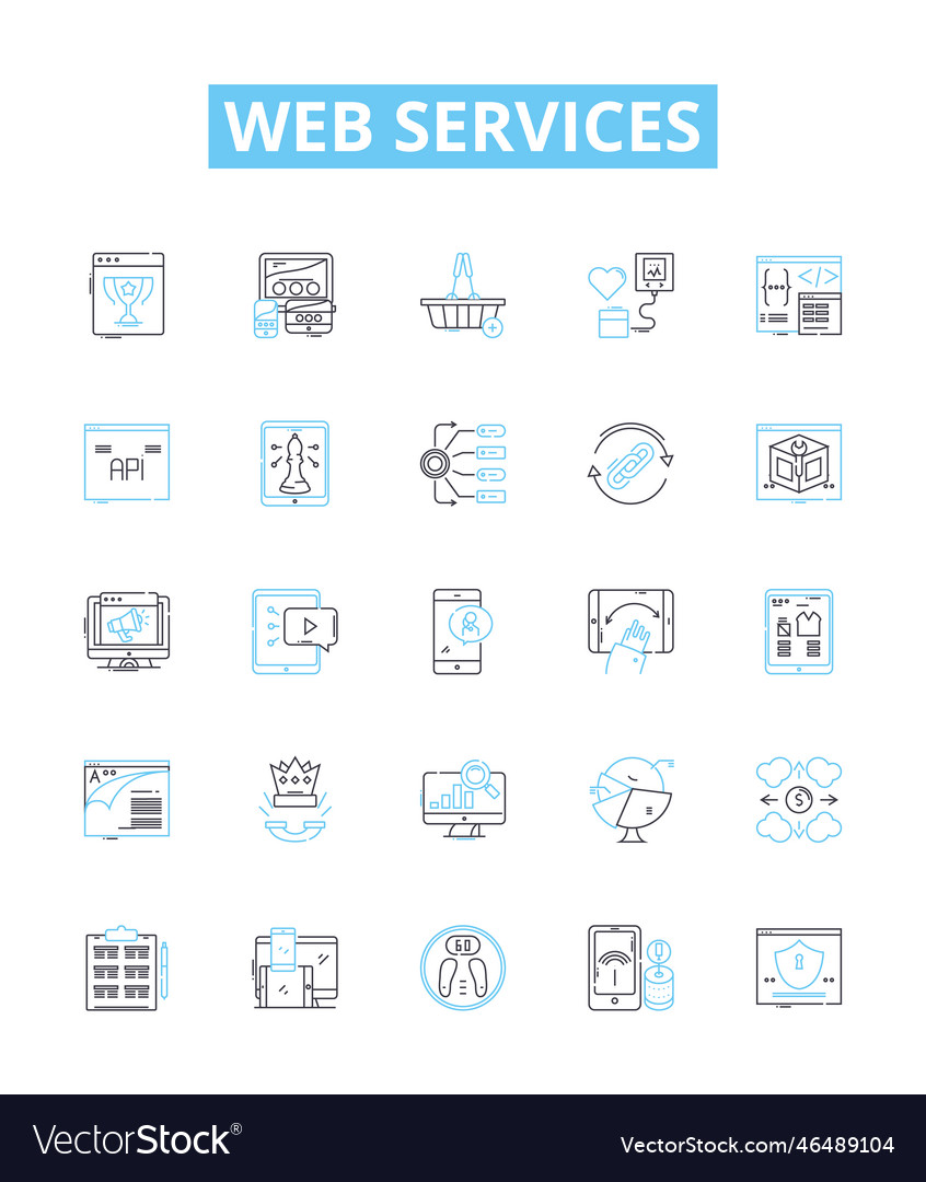 Web services line icons set