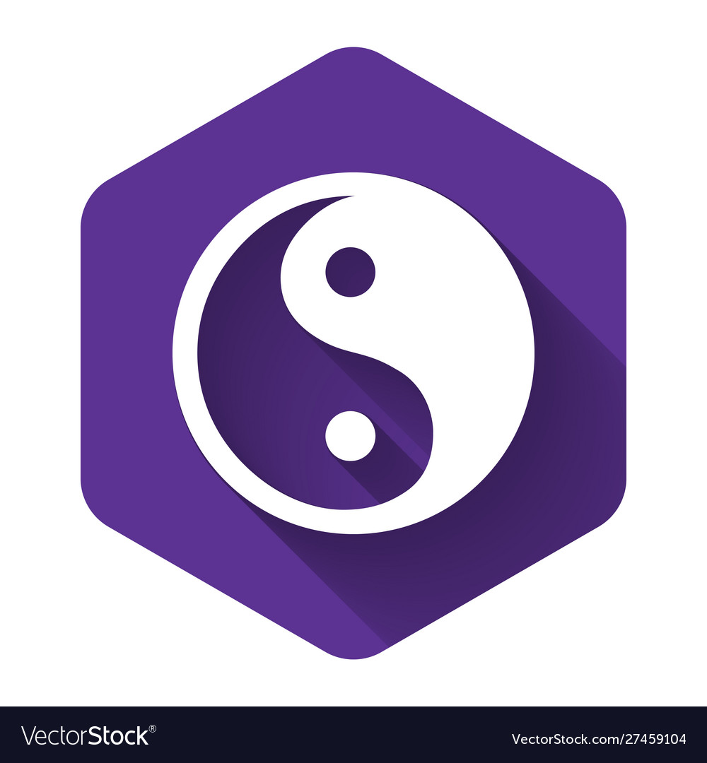 White yin yang symbol harmony and balance icon