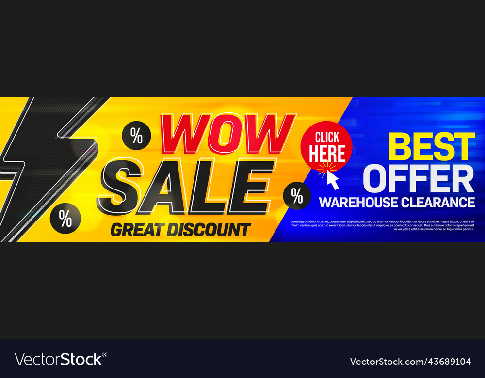 Wow sale banner best stock discount offer