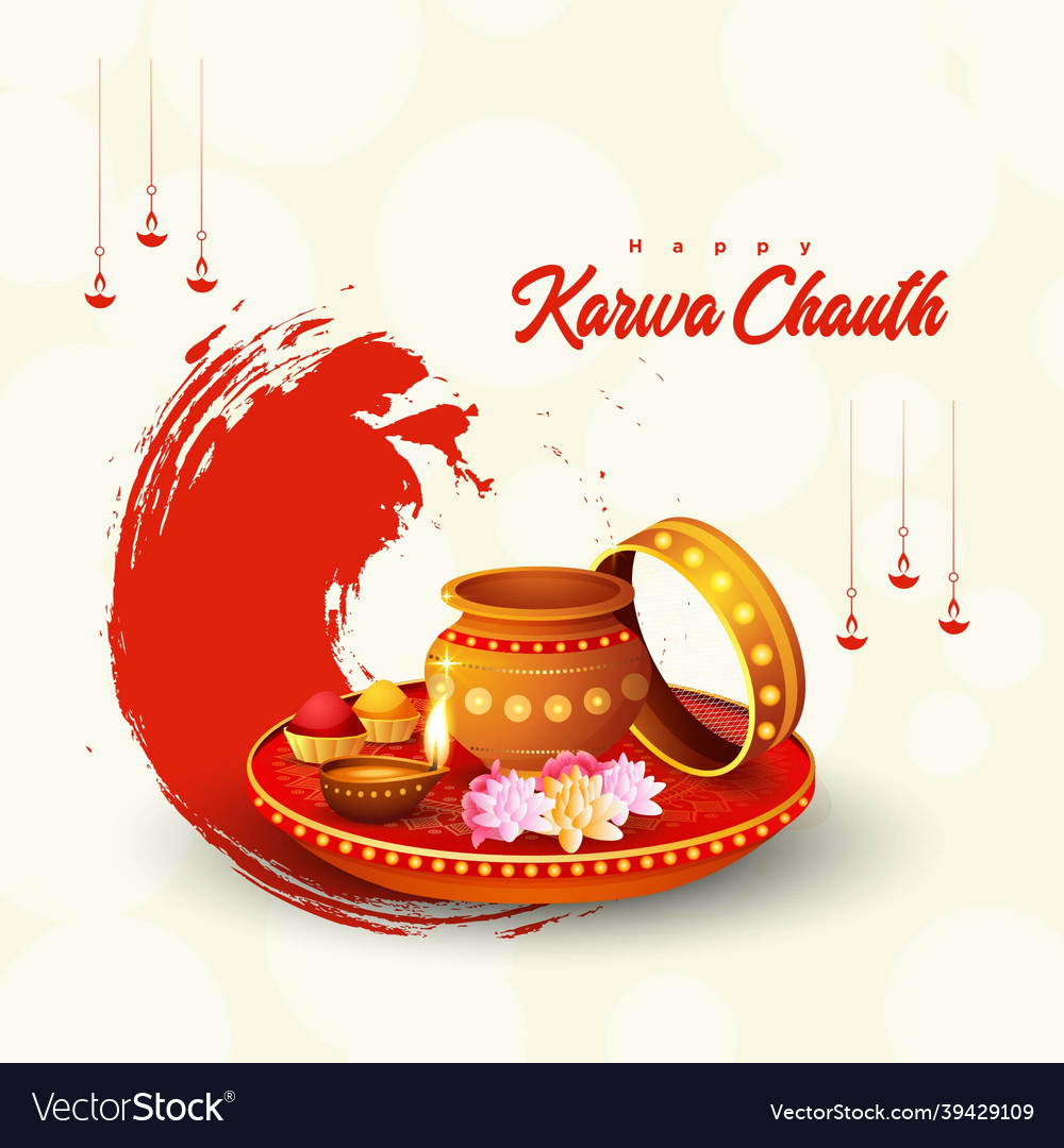 Banner design of happy karwa chauth Royalty Free Vector Banner design of happy karwa chauth Royalty Free Vector
