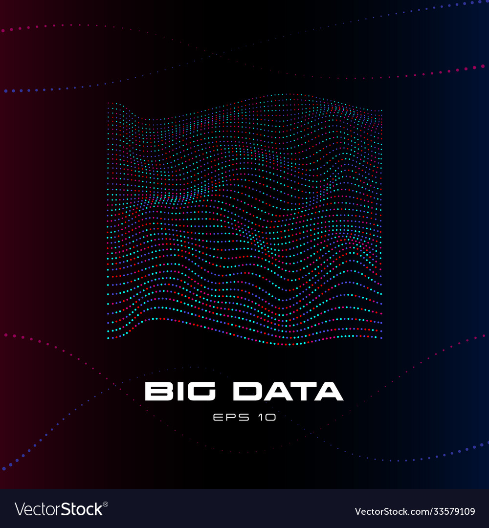 Big data visualization distortion stream vector image Big data visualization distortion stream