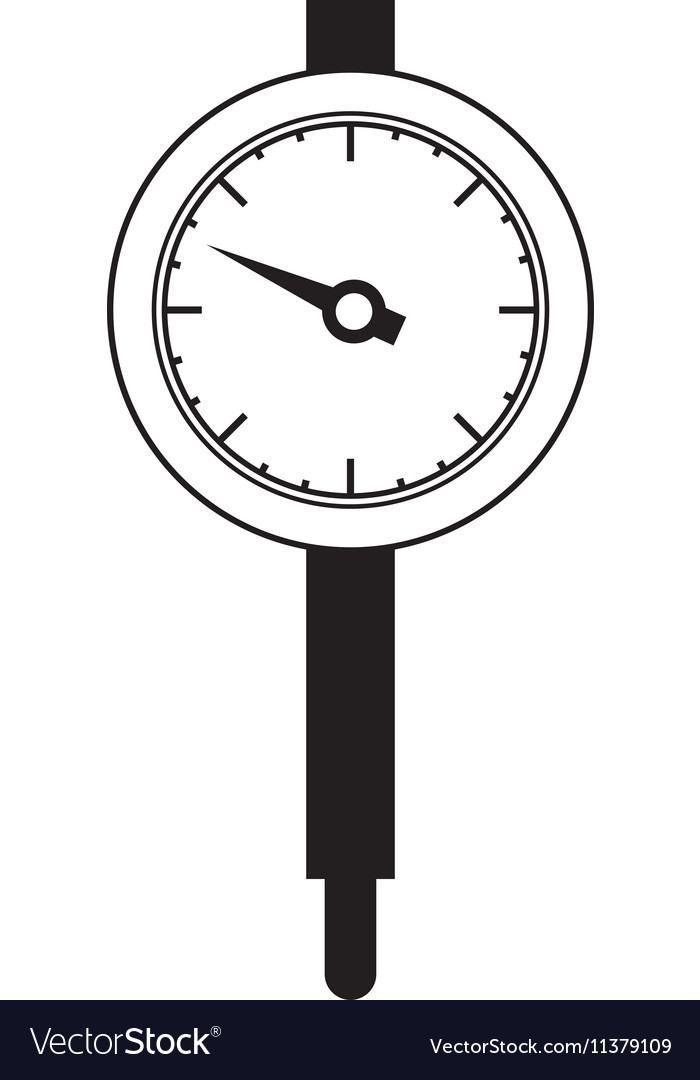 Black silhouette micrometer with gauge needle