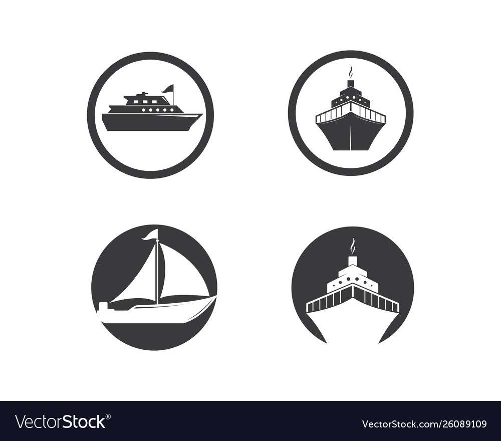 Cruise ship logo template icon design