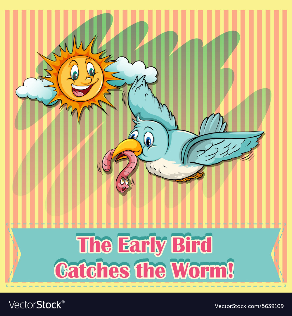 early-bird-catches-the-worm-royalty-free-vector-image