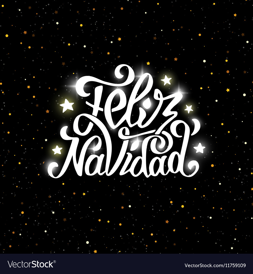 Feliz navidad lettering merry christmas greetings